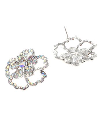 Crystal Flower Post Earrings