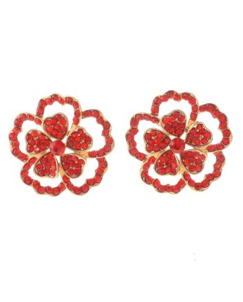 Crystal Flower Post Earrings