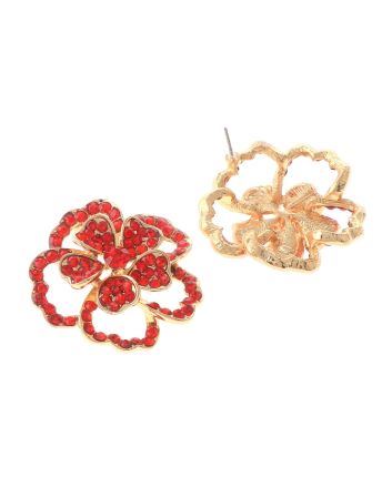 Crystal Flower Post Earrings