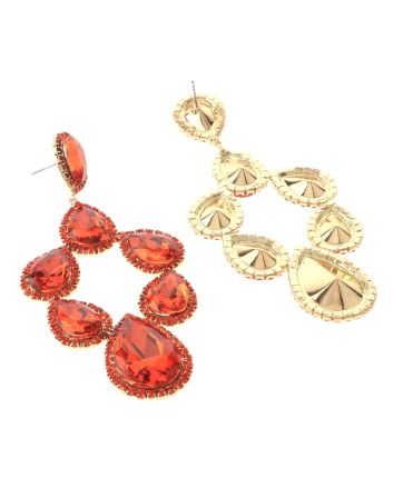 Large Crystal Post Earrings