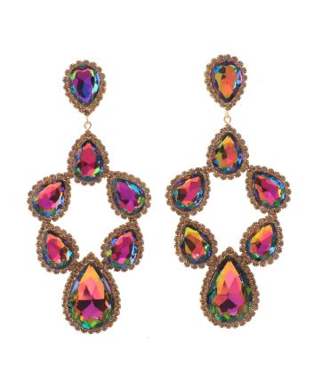 Large Crystal Post Earrings