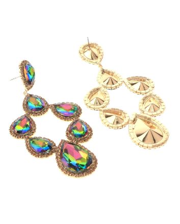 Large Crystal Post Earrings