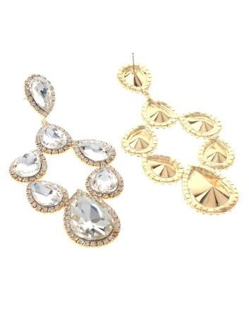 Large Crystal Post Earrings