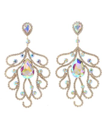 Large Crystal Post Earrings