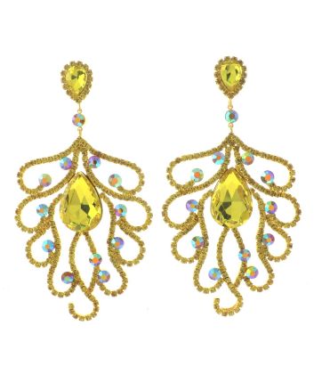 Large Crystal Post Earrings
