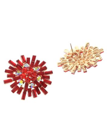 Crystal Flower Post Earrings