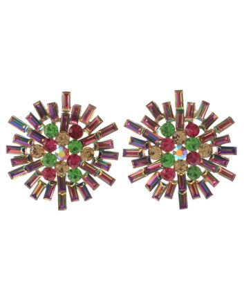 Crystal Flower Post Earrings