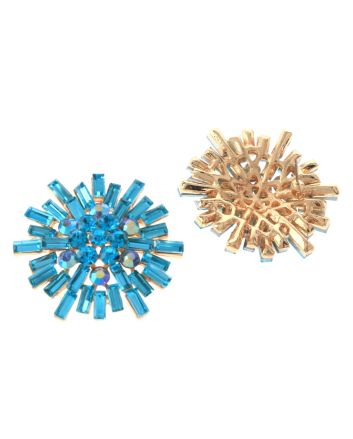 Crystal Flower Post Earrings