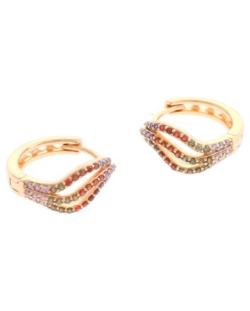 Plated CZ Hoop Earrings