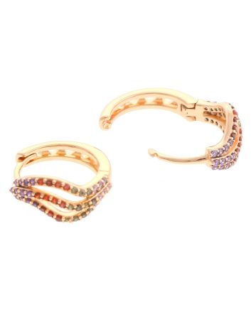 Plated CZ Hoop Earrings