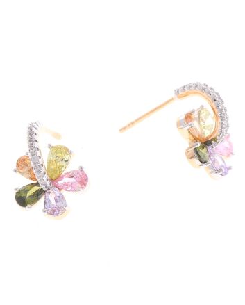 Plated CZ Post Earrings