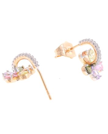 Plated CZ Post Earrings