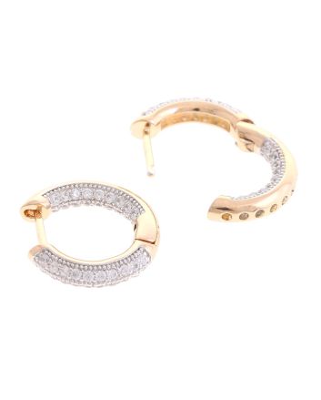 Plated CZ Hoop Earrings