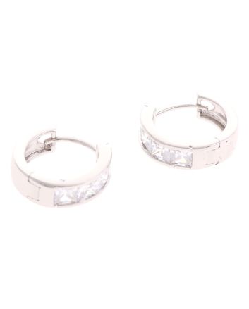 Plated CZ Hoop Earrings