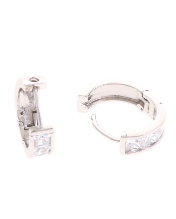 Plated CZ Hoop Earrings