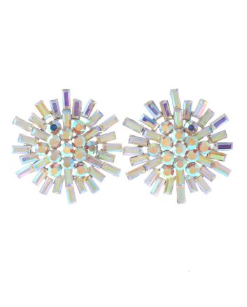 Crystal Flower Post Earrings