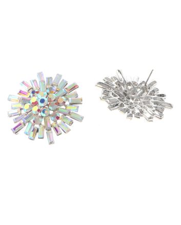 Crystal Flower Post Earrings