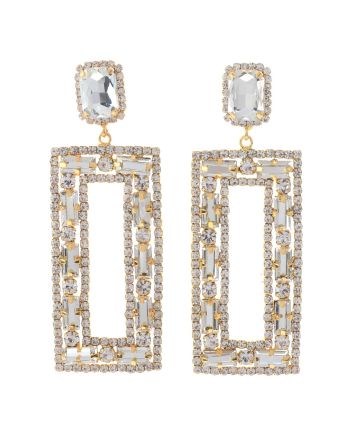 Rhinestone Dangle Post Earring