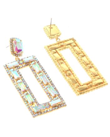 Rhinestone Dangle Post Earring