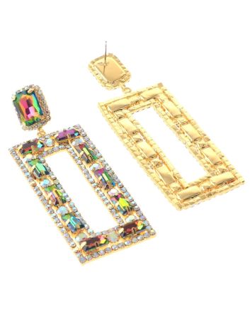 Rhinestone Dangle Post Earring