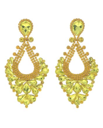 Large Rhinestone Dangle Earrings
