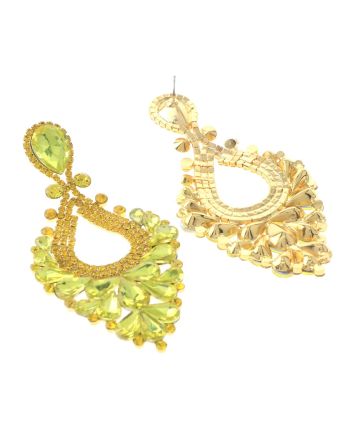 Large Rhinestone Dangle Earrings