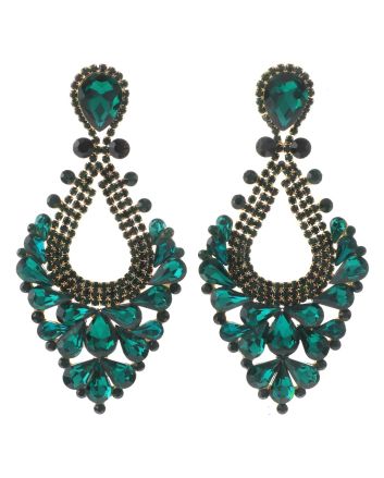 Large Rhinestone Dangle Earrings