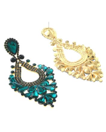 Large Rhinestone Dangle Earrings