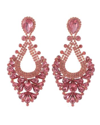 Large Rhinestone Dangle Earrings