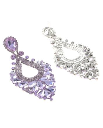 Large Rhinestone Dangle Earrings