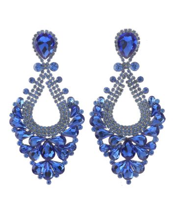 Large Rhinestone Dangle Earrings