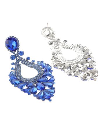 Large Rhinestone Dangle Earrings