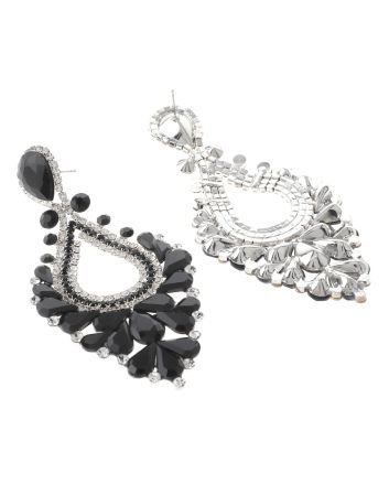 Large Rhinestone Dangle Earrings