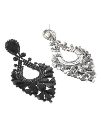Large Rhinestone Dangle Earrings