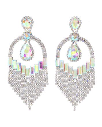 Large Rhinestone Chandelier Earrings