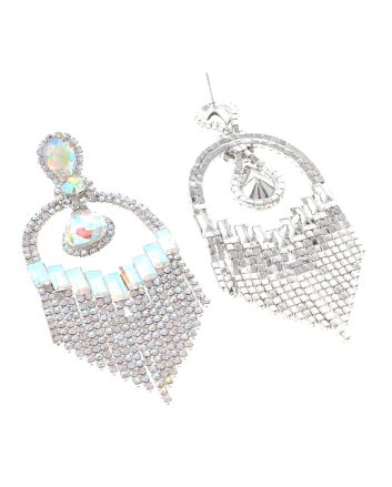 Large Rhinestone Chandelier Earrings