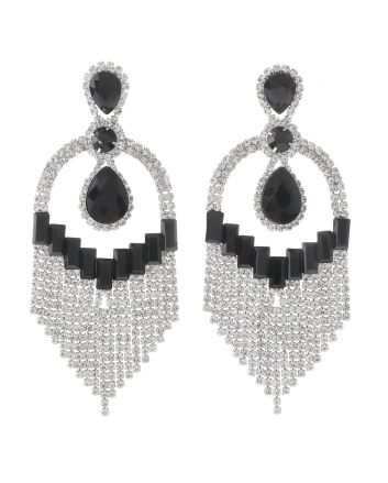 Large Rhinestone Chandelier Earrings