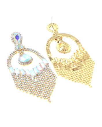 Large Rhinestone Chandelier Earrings