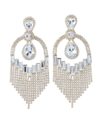 Large Rhinestone Chandelier Earrings