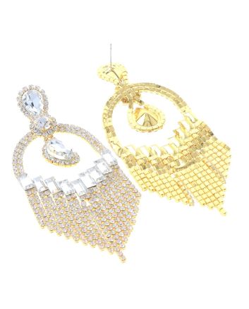Large Rhinestone Chandelier Earrings