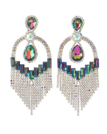 Large Rhinestone Chandelier Earrings