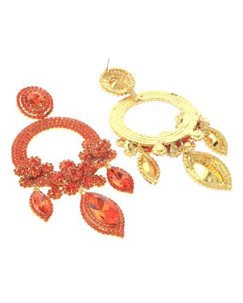 Large Rhinestone Chandelier Earrings