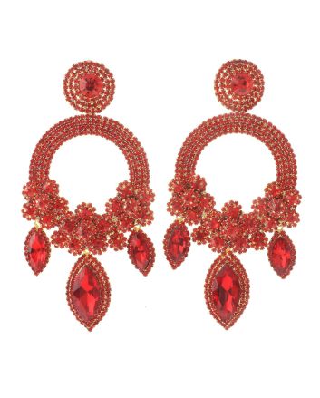 Large Rhinestone Chandelier Earrings