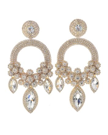 Large Rhinestone Chandelier Earrings