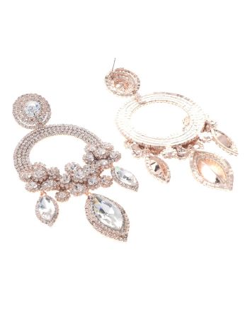 Large Rhinestone Chandelier Earrings