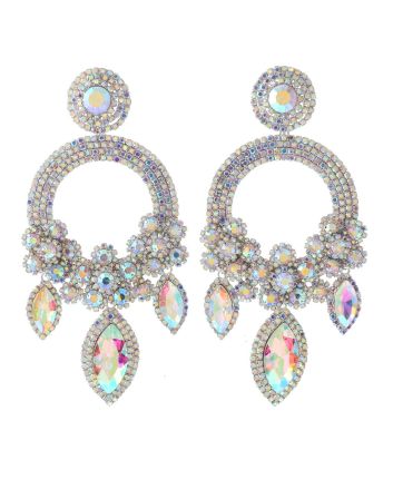 Large Rhinestone Chandelier Earrings