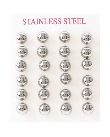 Stainless Steel Stud Earrings / 12 PCS