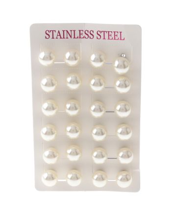 Stainless Steel Stud Earrings / 12 PCS