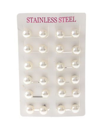 Stainless Steel Stud Earrings / 12 PCS
