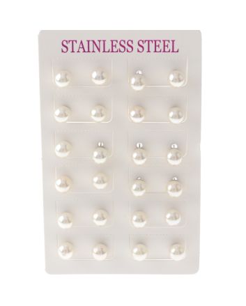 Stainless Steel Stud Earrings / 12 PCS